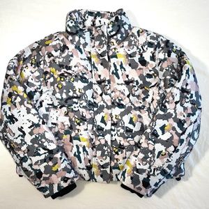 Superdry Women's Jacquard Puffer cropped Jacket Size 10 Large